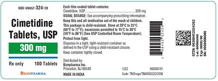 Cimetidine Tablets 300 mg Bottle Label