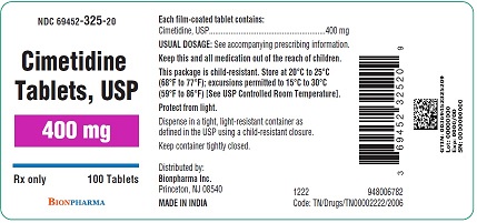 Cimetidine Tablets 400 mg Bottle Label