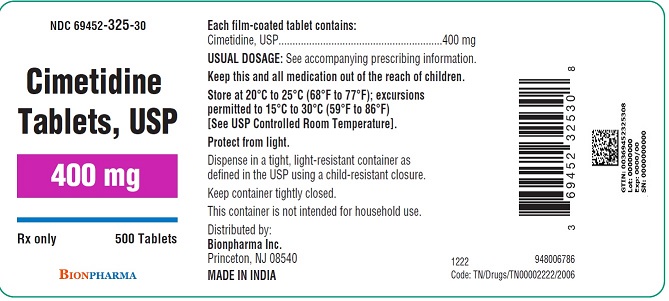 Cimetidine Tablets 400 mg Bottle Label