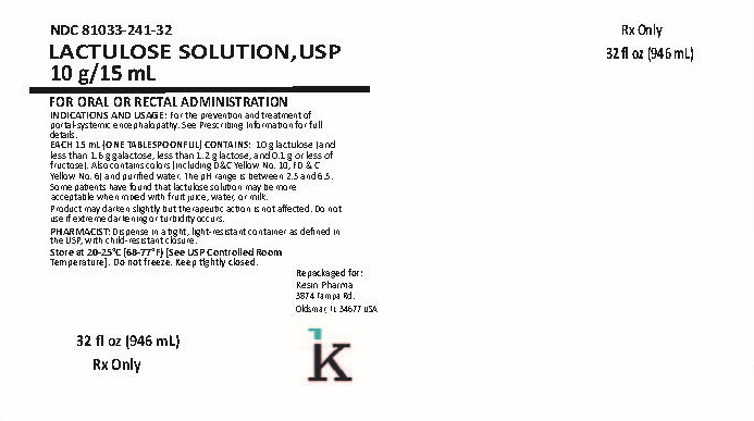 NDC: <a href=/NDC/81033-241-32>81033-241-32</a> Lactulose 32 oz Bottle