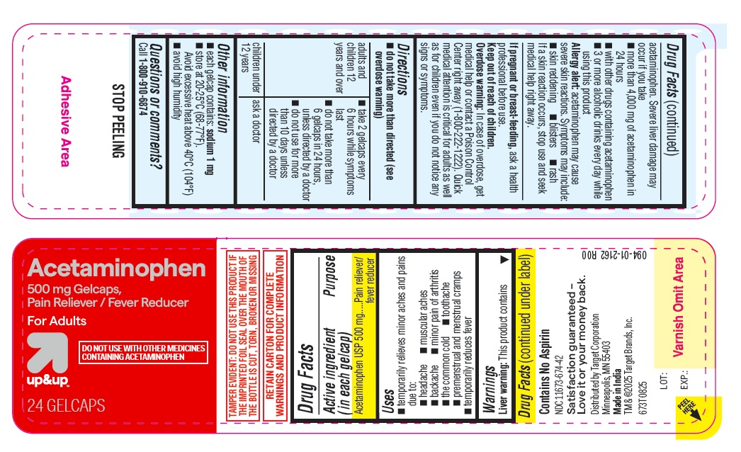 673T- Target Acetaminophen Gelcaps 24ct Label