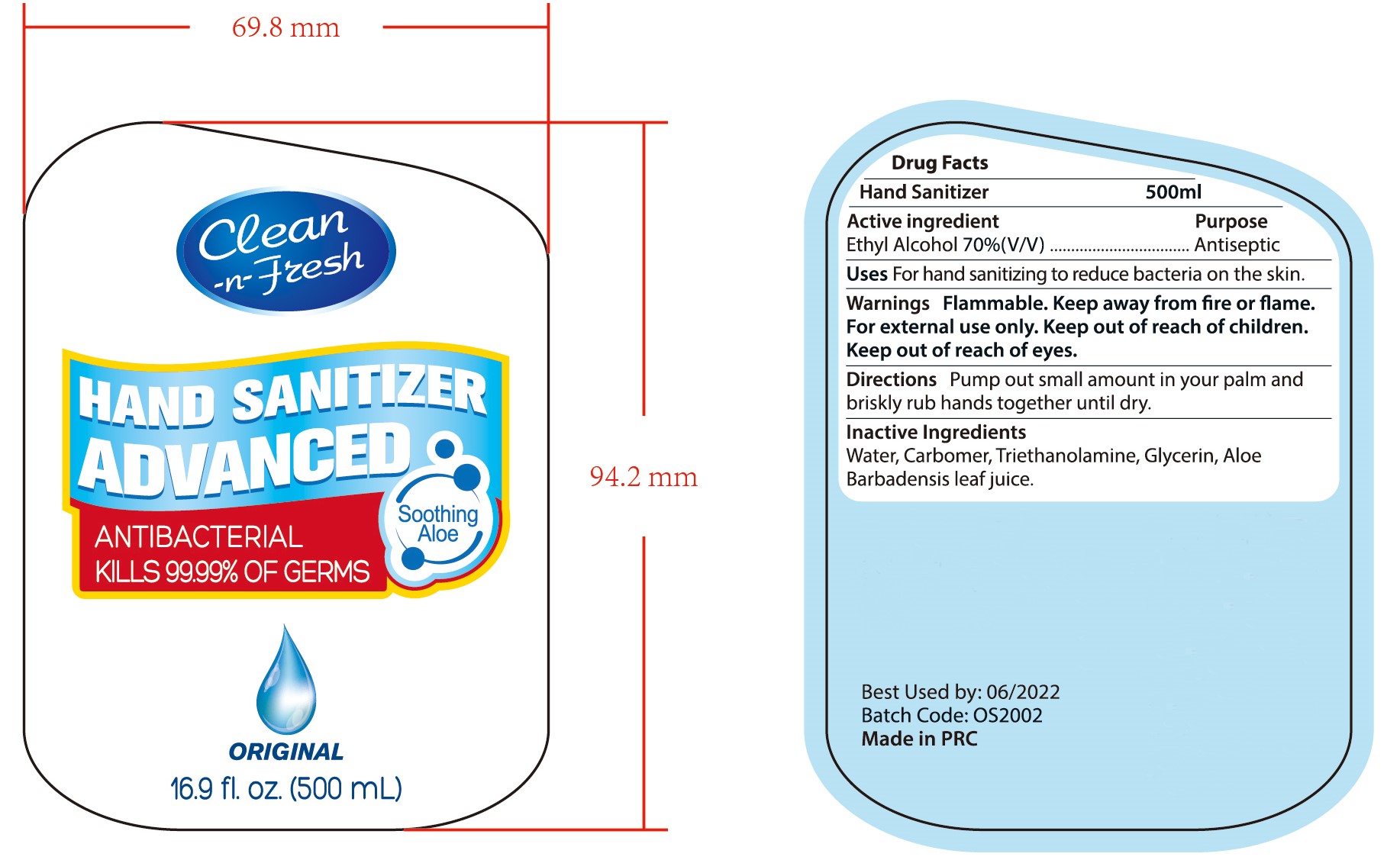 image of hand sanitizer 500ml