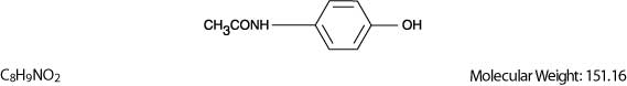 This is an image of the structural formula of Acetaminophen.