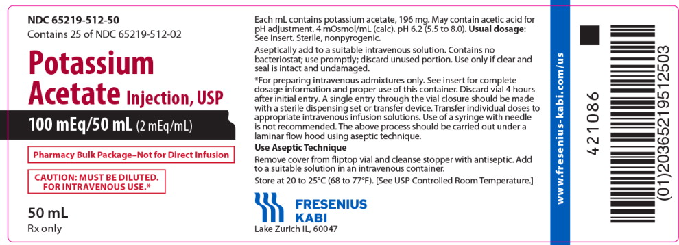 Package Label - Principal Display Panel – Potassium Acetate Injection, USP 50 mL Tray Label
