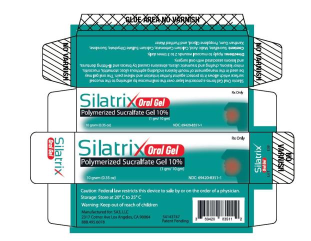 Silatrix Oral Gel
Polymerized Sucralfate Gel 10%
(1 gm/10 gm)
10 gram (0.35 oz)
NDC: <a href=/NDC/69420-8351-1>69420-8351-1</a>
