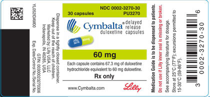 PACKAGE LABEL- Cymbalta 60 mg, bottle of 30
