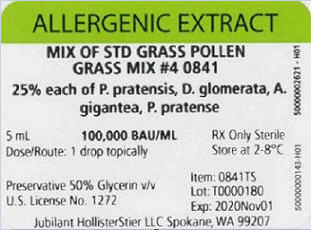 Grass Mix #4, 5 mL 100,000 BAU/mL Carton Label