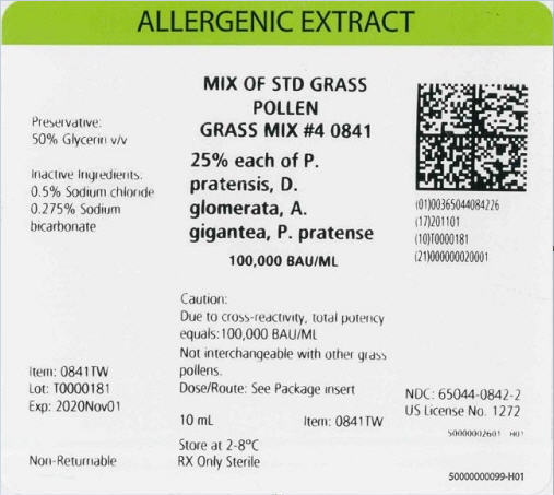 Grass Mix #4, 10 mL 100,000 BAU/mL Carton Label