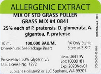 Grass Mix #4, 10 mL 100,000 BAU/mL Vial Label