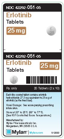 Erlotinib Tablets 25 mg Unit Carton Label