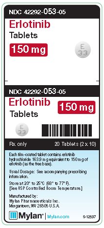 Erlotinib Tablets 150 mg Unit Carton Label