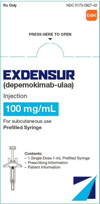 Exdensur 100 mg per mL Syringe Carton