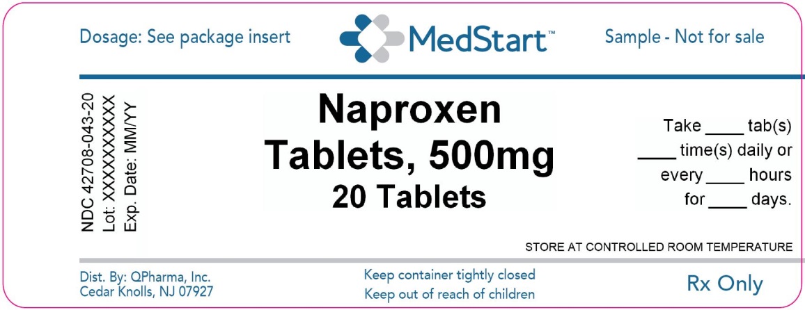 42708-043-20 Naproxen Tablets USP 500mg x 20 V2