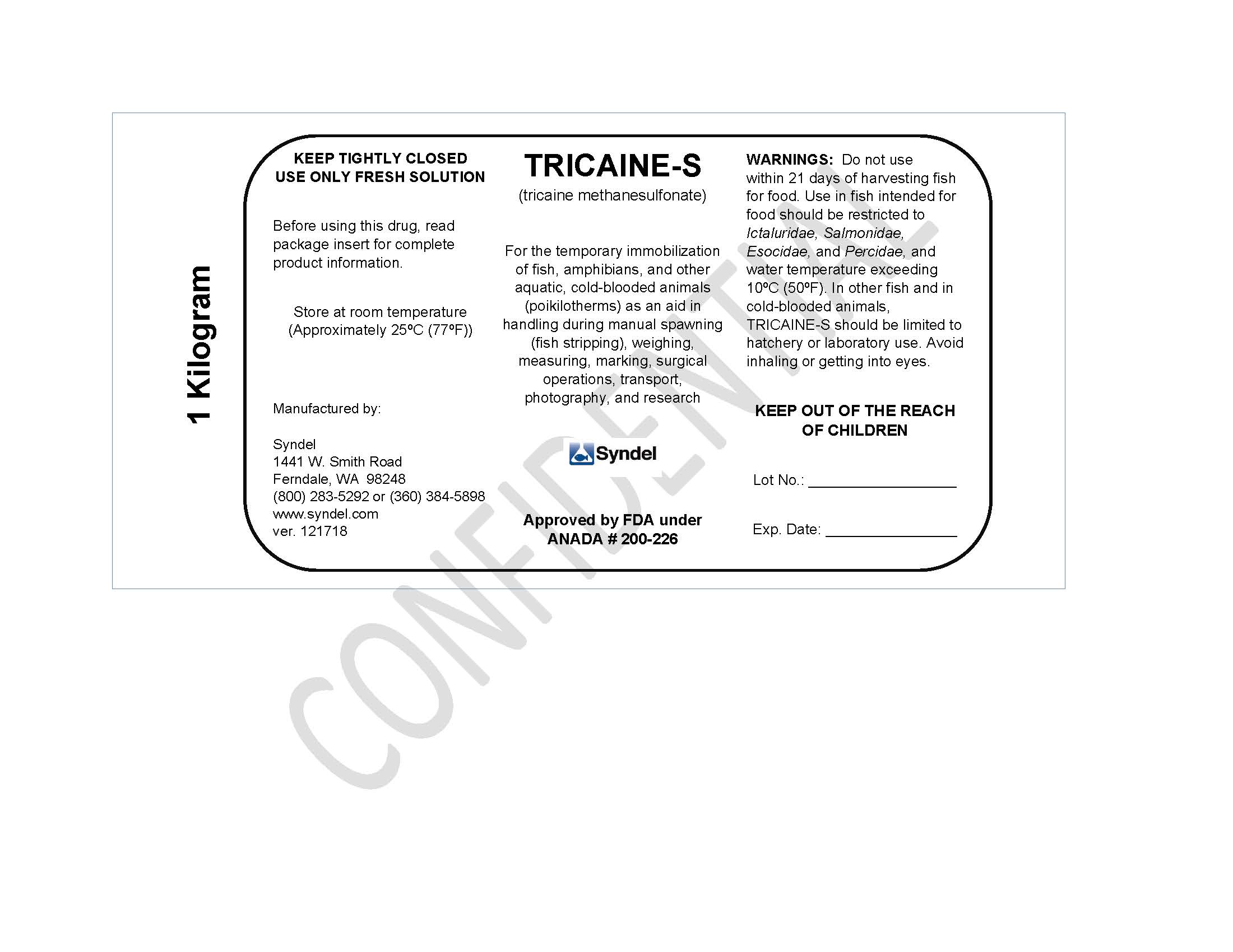 TRICAINE-S- tricaine powder, for solution