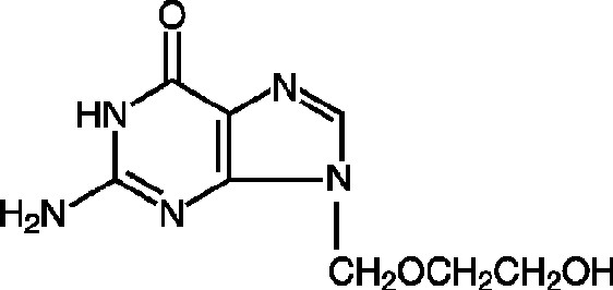 Structural formula for acyclovir