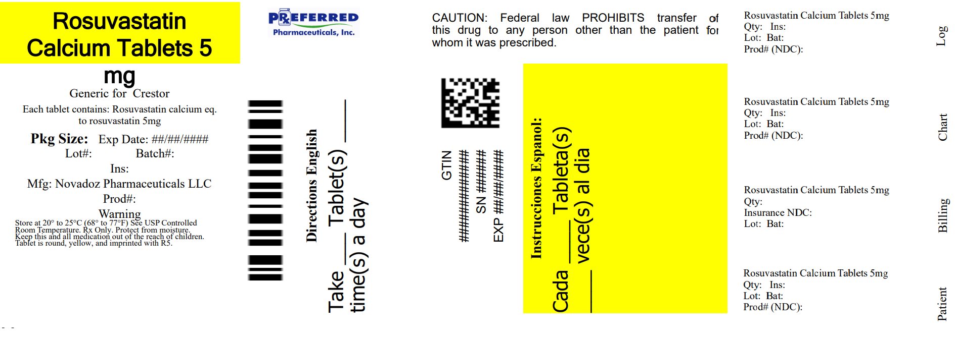 Rosuvastatin Calcium Tablets 5mg 