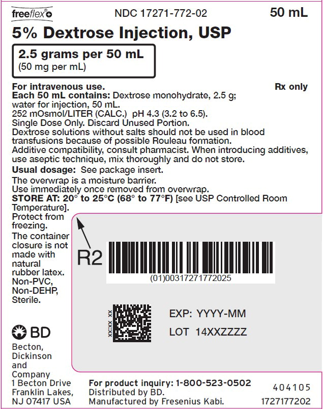 PACKAGE LABEL - PRINCIPAL DISPLAY – 5% Dextrose 50 mL Bag Label

