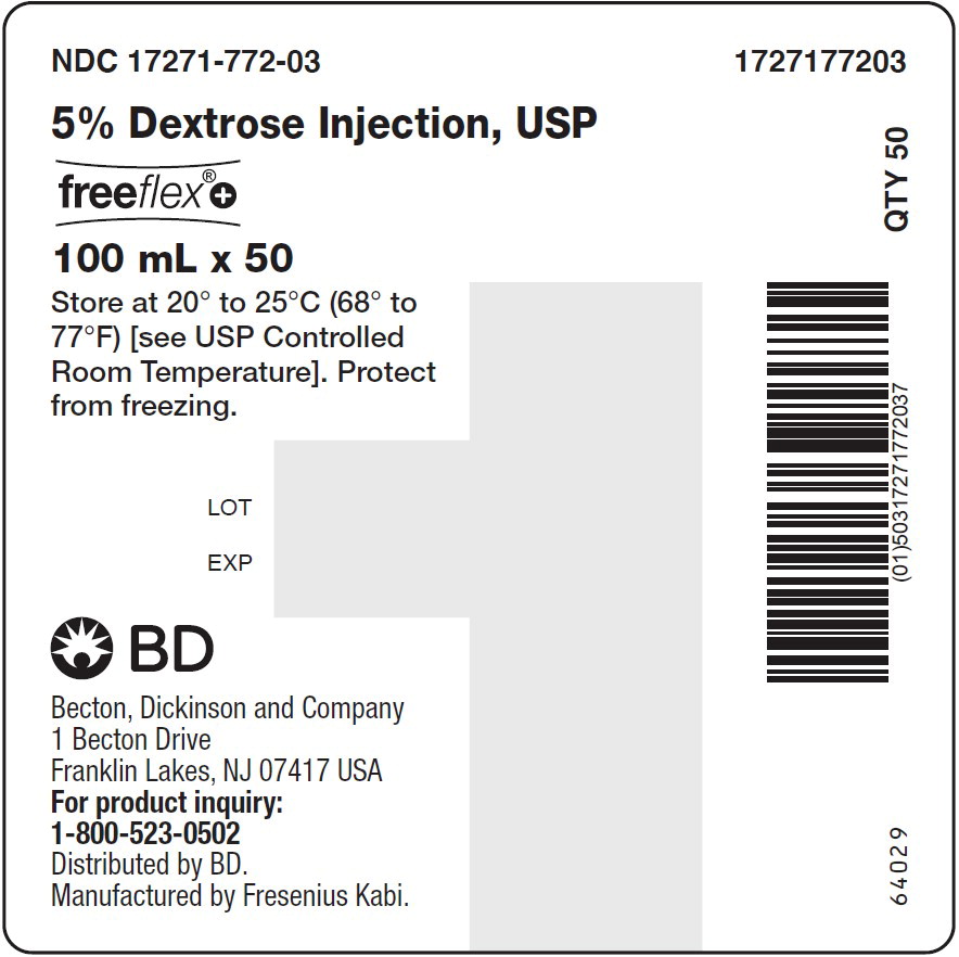 PACKAGE LABEL - PRINCIPAL DISPLAY – 5% Dextrose 100 mL Case Label
