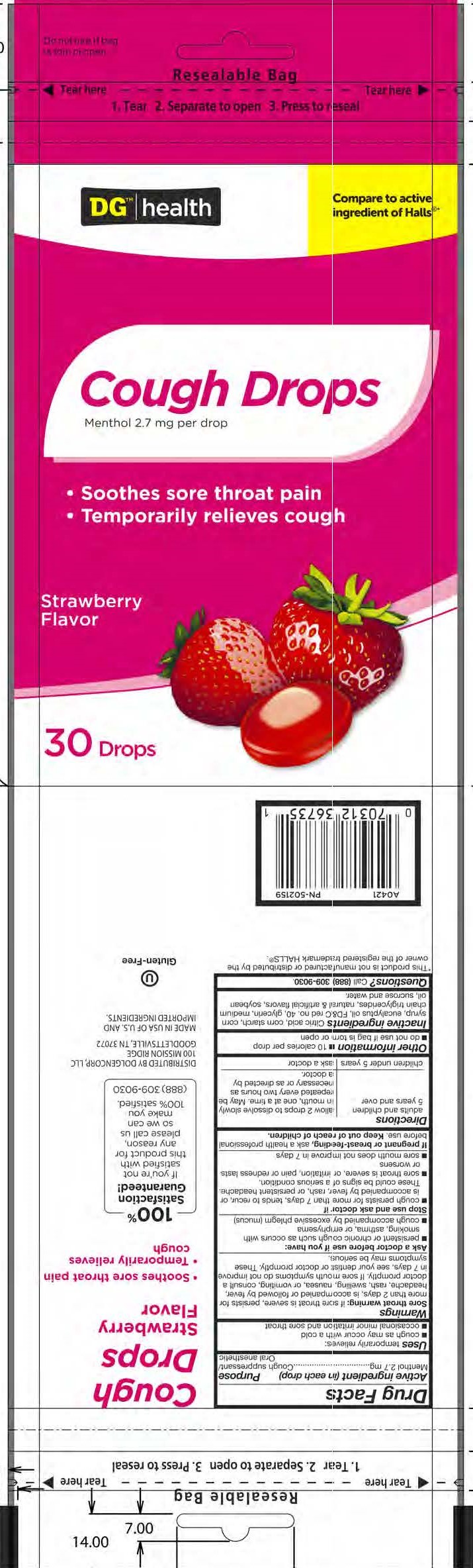 Dollar General Strawberry 30ct Cough Drops