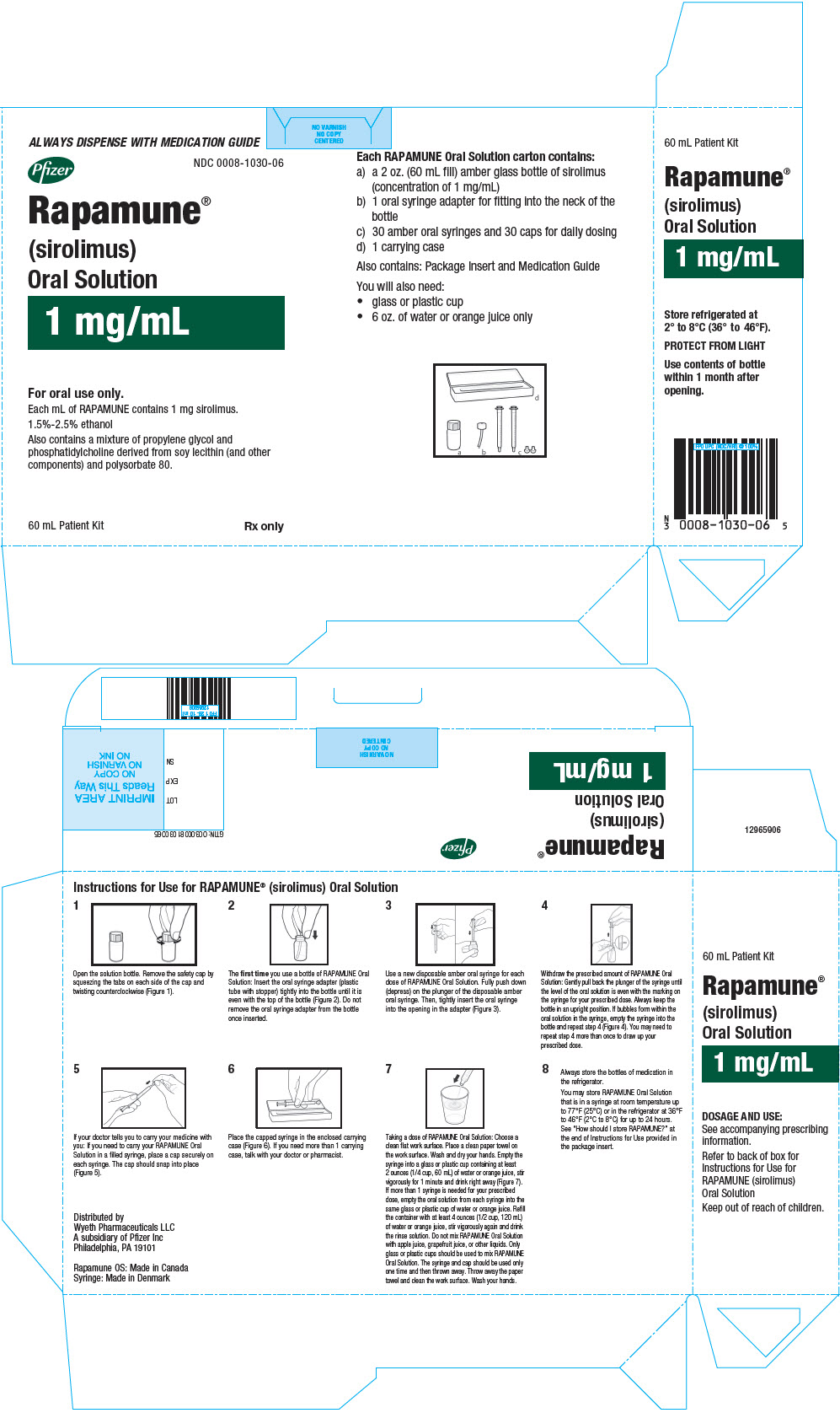 PRINCIPAL DISPLAY PANEL - 1 mg/mL Oral Solution Bottle Carton Kit