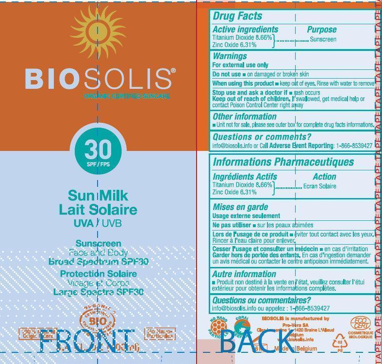 Sun Milk SPF 30 Inner Label