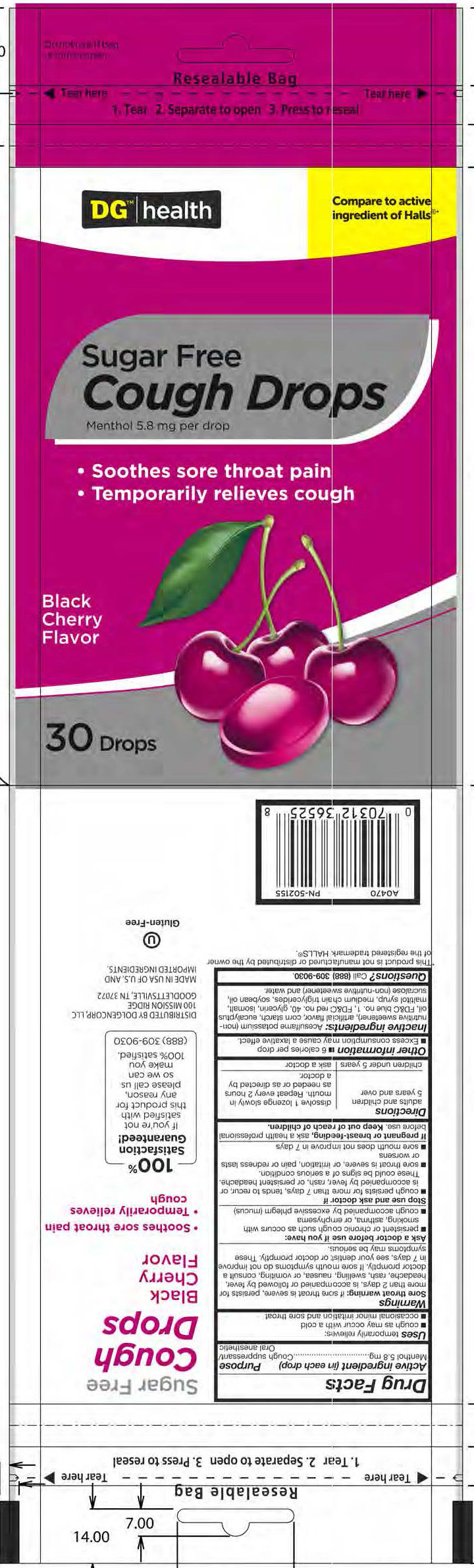 Dollar General SF Cherry 30ct cough drops