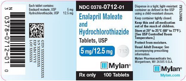 Enalapril Maleate and Hydrochlorothiazide Tablets 5 mg/12.5 mg Bottle Label