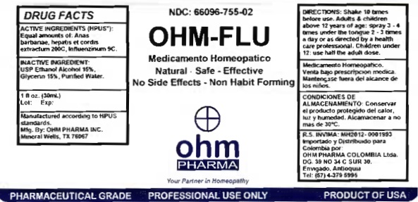 OHM-FLU 1 oz bottle label