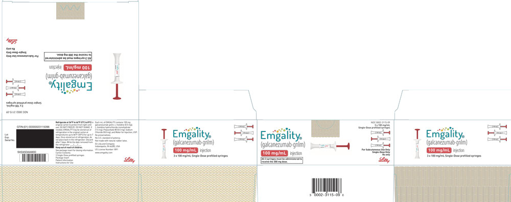 PACKAGE CARTON – EMGALITY Prefilled Syringe 100 mg

