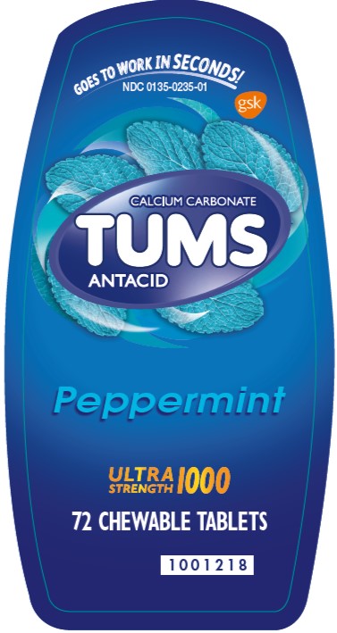 TUMS Ultra Peppermint 72 ct front label
