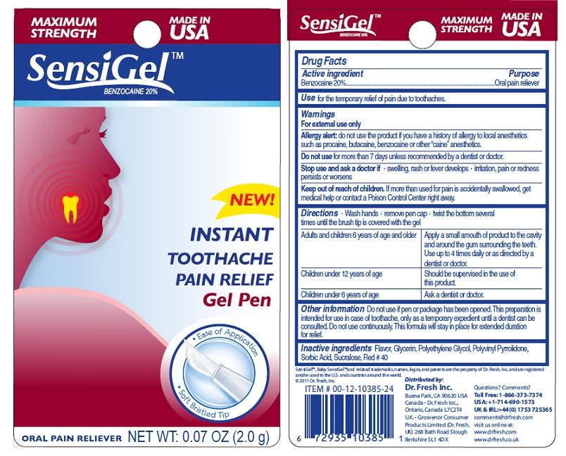 SensiGel label