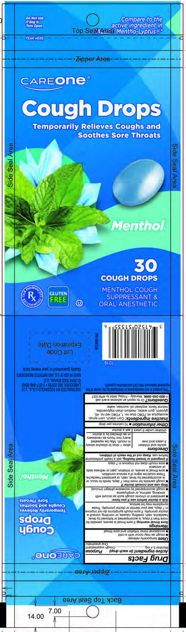 CareOne Menthol 30ct cough drops