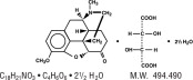 Hydrocodone Bitartrate Structural Formula