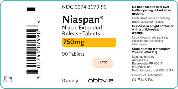 Niaspan 750 mg 90 tablets