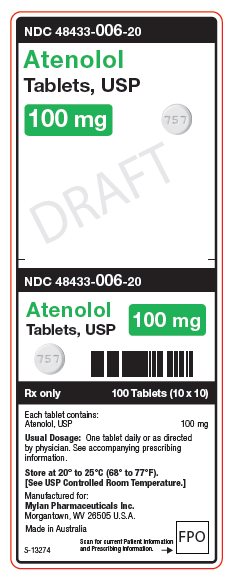 Atenolol Tablets, USP 100 mg Unit Carton Label