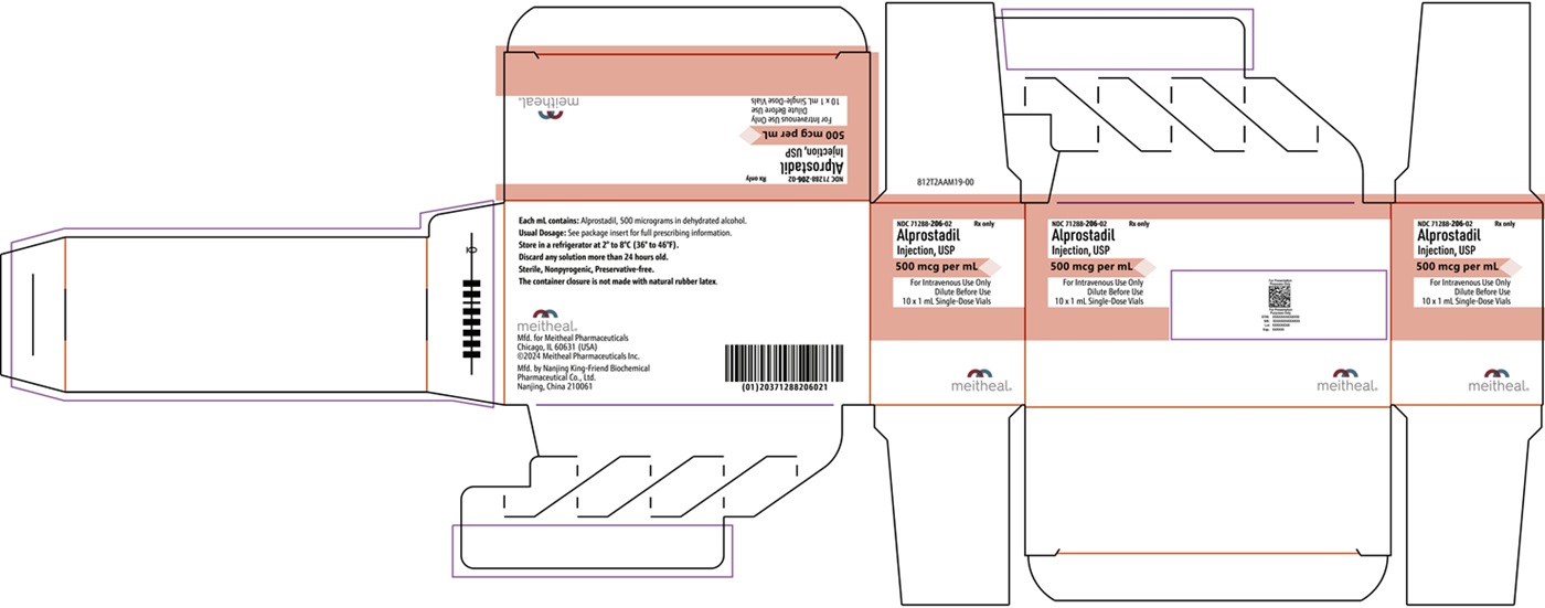 Package Display Panel Alprostadil Injection, USP 500 mcg per mL Carton