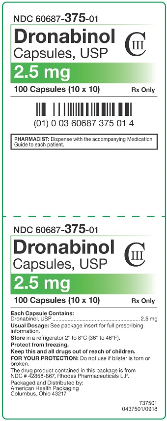 2.5 mg Dronabinol Capsules Carton
