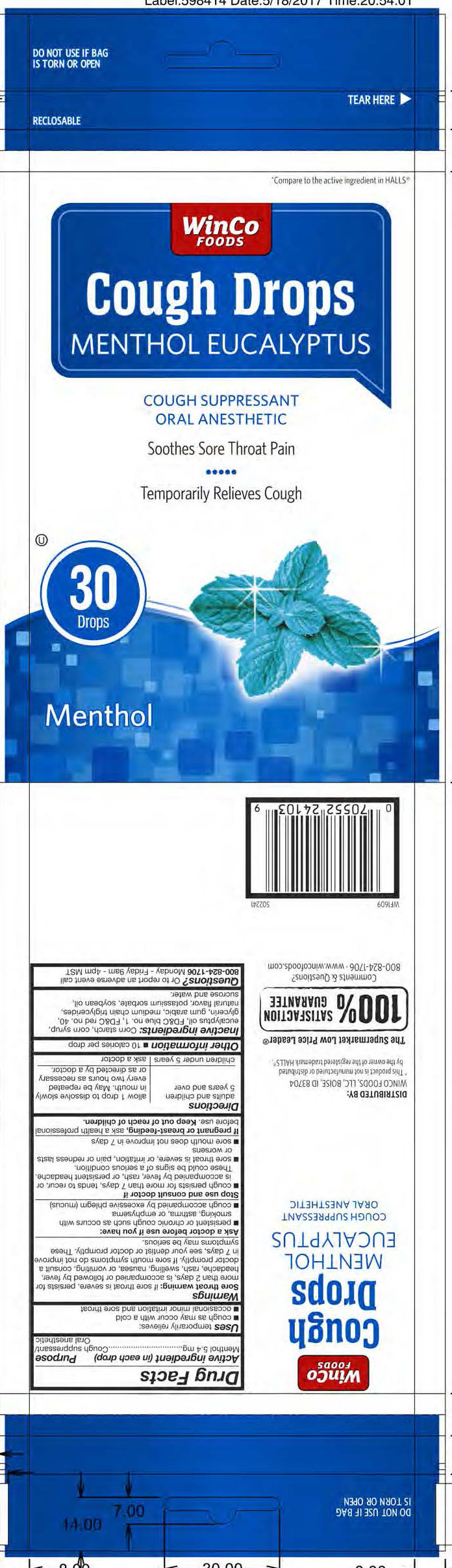 Winco Menthol 30ct cough drops