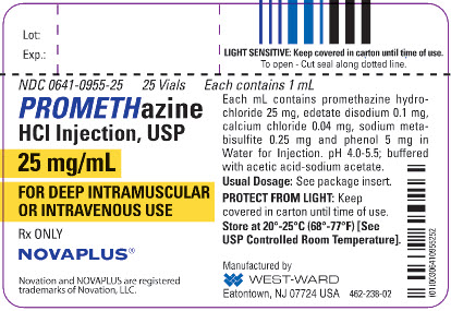 Promethazine HCI Injection, USP, 25 mg/mL, 25 Vials - Each contains 1 mL