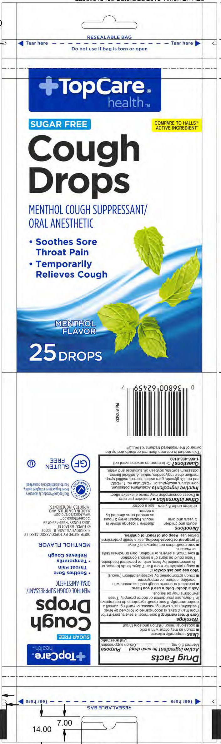 TopCare SF Menthol 25ct Cough Drops