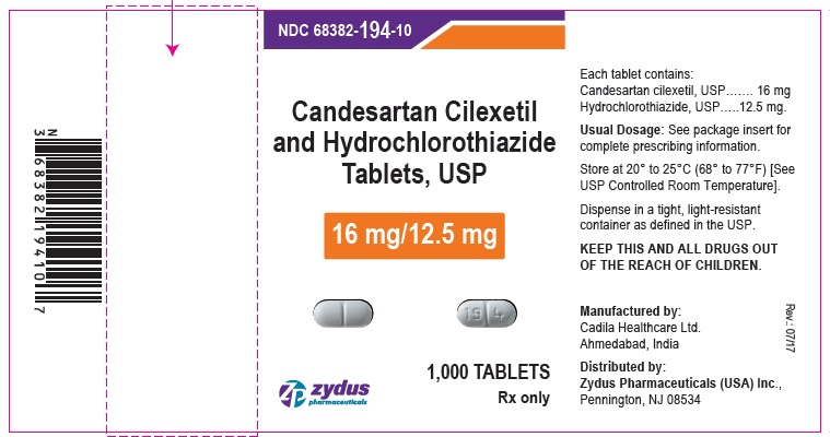 Candesartan cilexetil and hydrochlorothiazide  tablets