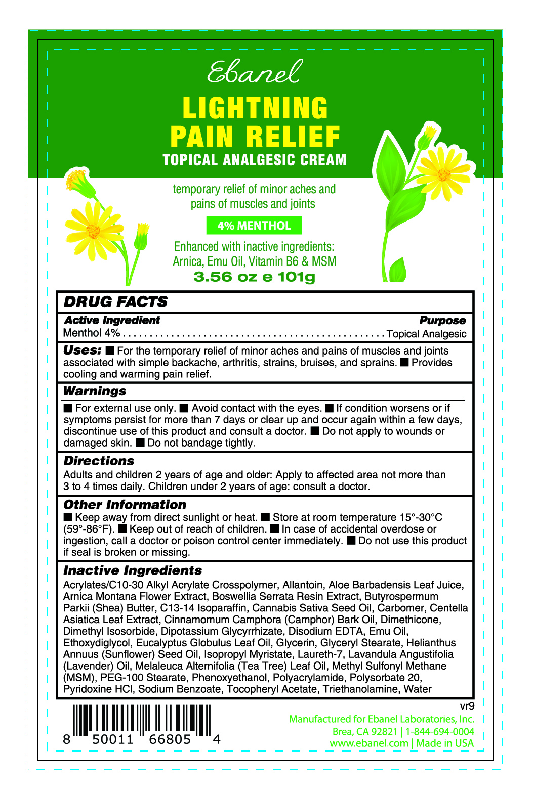 Lightning Pain Relief Cream-101g