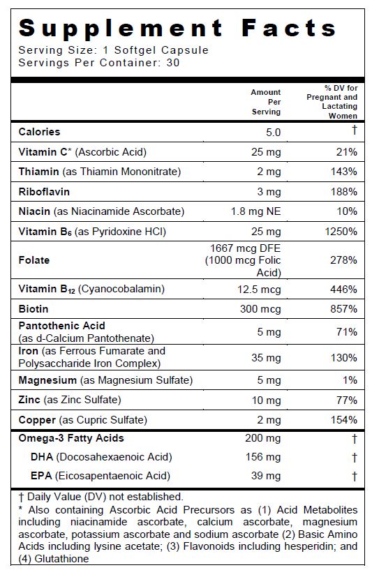 Taron-C DHA Supplement Facts