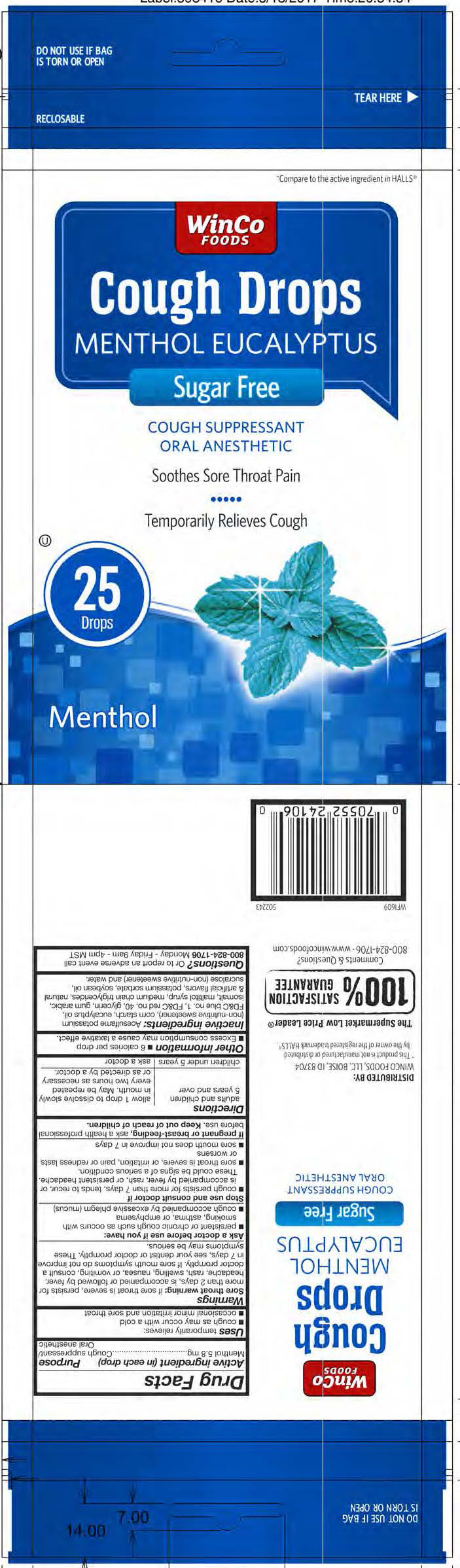 Winco SF Menthol 25ct cough drops