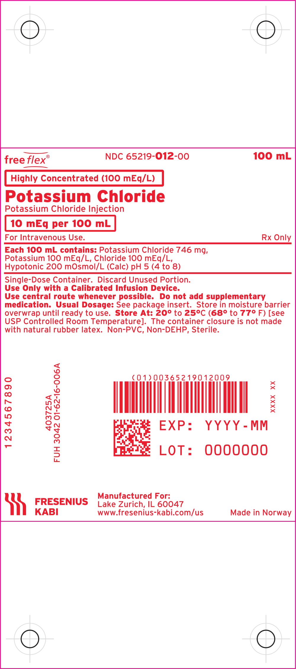 Package Label - Principal Display Panel - Potassium Chloride 10 mEq 100 mL Bag Label
