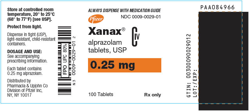 Principal Display Panel - 0.25 mg Tablet Bottle Label