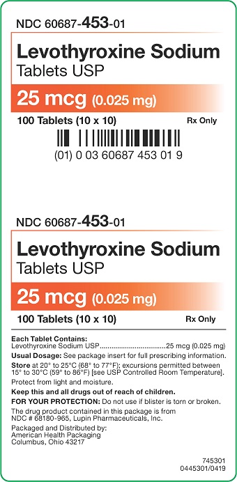 25 mcg Levothyroxine Tablets Carton