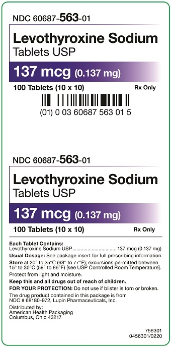 137 mcg Levothyroxine Sodium Tablets Carton