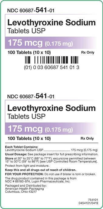 175 mcg Levothyroxine Tablets Carton