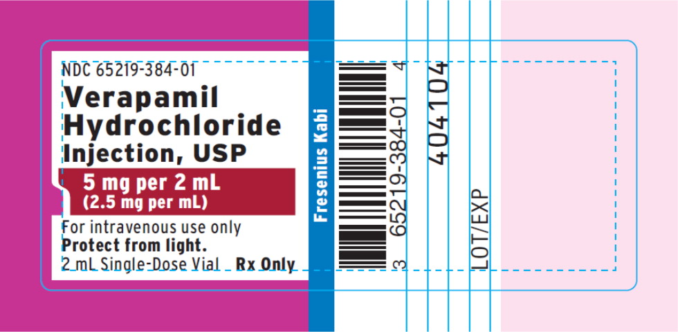 PACKAGE LABEL - PRINCIPAL DISPLAY – Verapamil Hydrochloride Injection, USP 2 mL Vial Label
